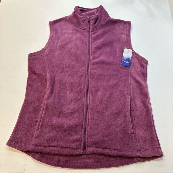 NWT Indigo Purple Fleece Vest Sleeveless Full Zip Front, Size M - Picture 9 of 13